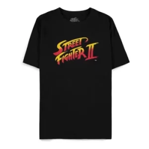 Image of Street Fighter II Mens Large Logo T-Shirt (Black)