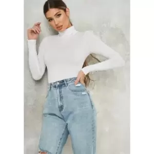 image of Missguided White Turtleneck Top - White