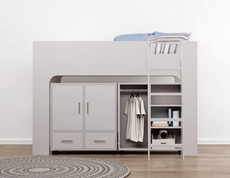 Image of Flintshire Eden Grey Wooden Mid Sleeper Bed - 3ft Single