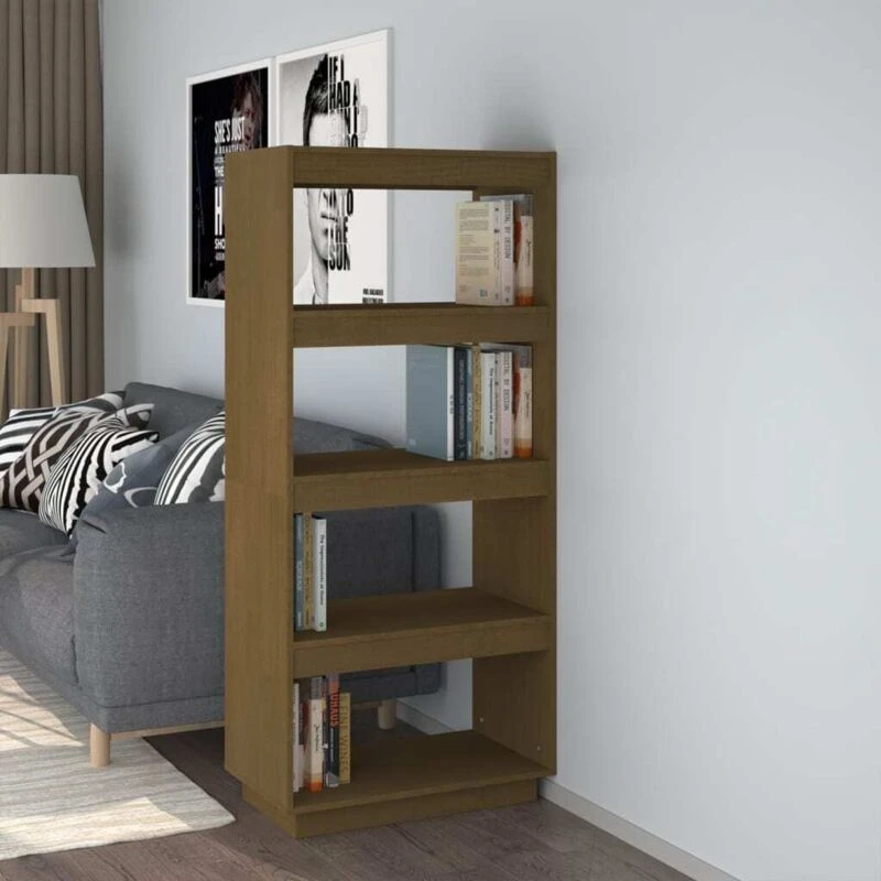 Image of VIDAXL Book Cabinet/Room Divider Honey Brown 60x35x135cm Solid Pinewood Vidaxl 8720286816035