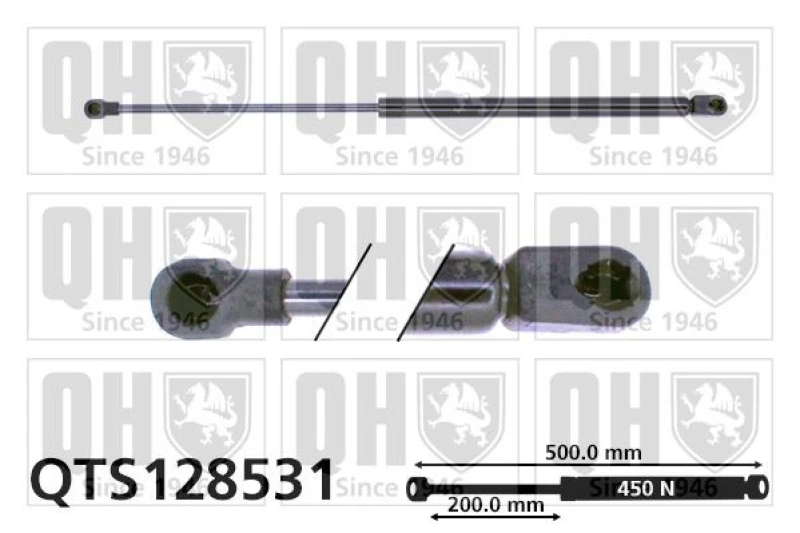 Image of QUINTON HAZELL Tailgate strut QUINTON HAZELL QTS128531