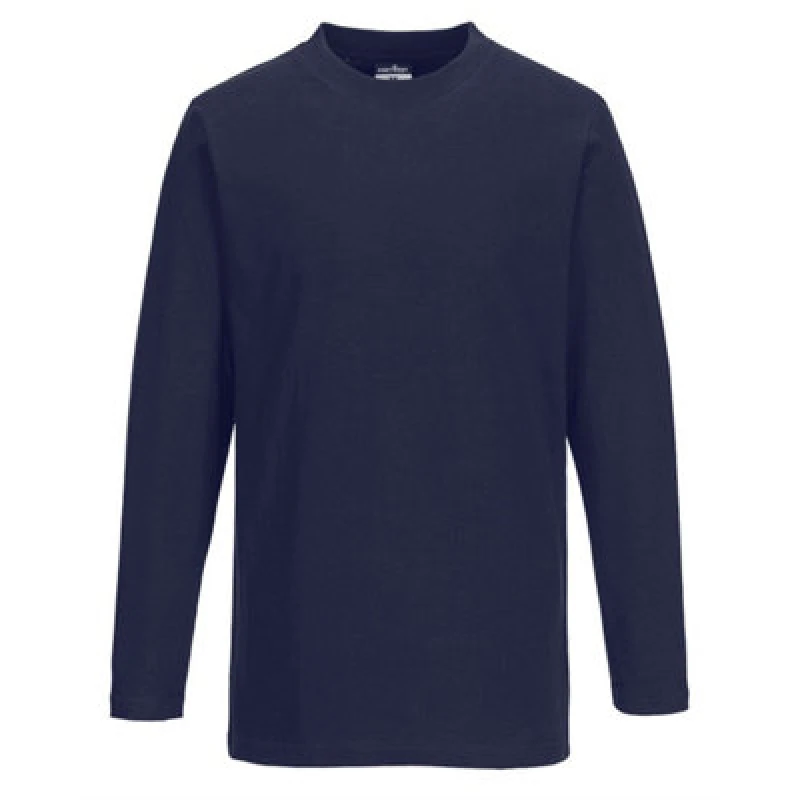 Image of Portwest Mens Long Sleeve T Shirt B196NARL Colour: Navy