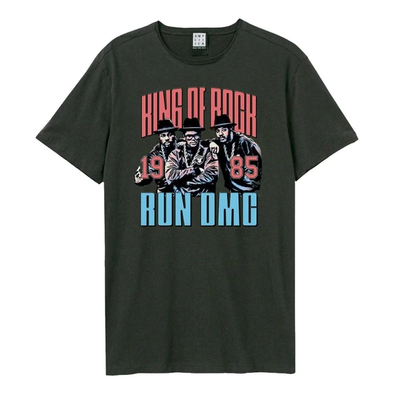 Image of Amplified Mens King Of Rock Run DMC T-Shirt in Charcoal Size: XS Charcoal Male XS