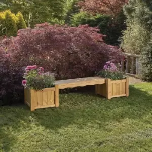 image of Woodshaw Hanbury Bench with Planters