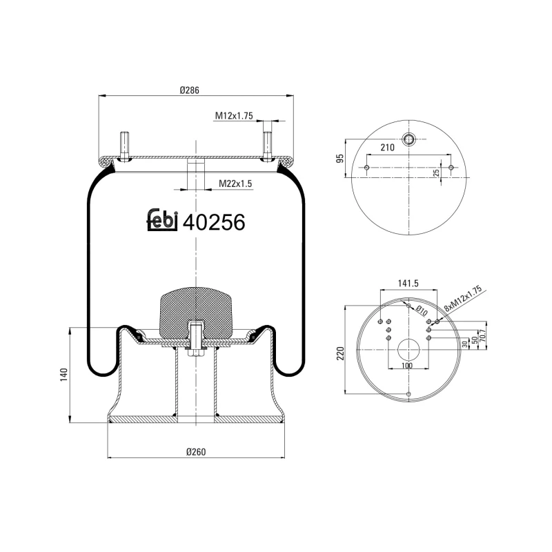 Image of FEBI BILSTEIN 40256 Boot, air suspension Boot,air suspension (324)