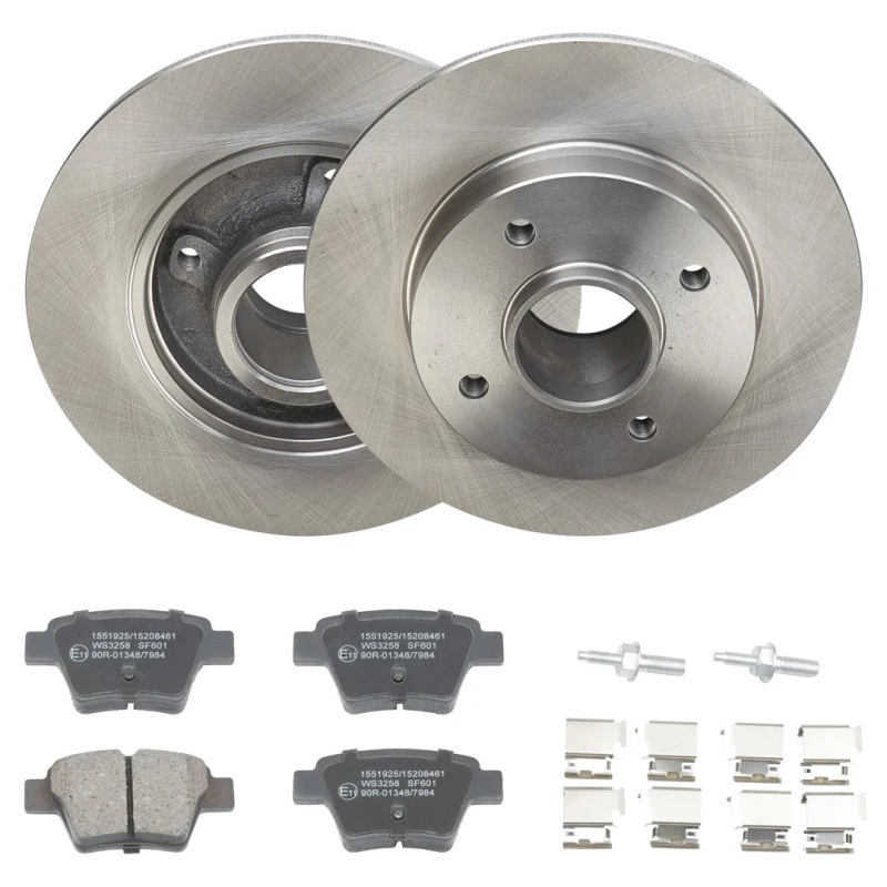 Image of RIDEX 3405B2178 Brake disc and pads set Rear Axle, Brake Disc Type: Solid, excl. wear warning contact Brake Set,disc brakes (3405)