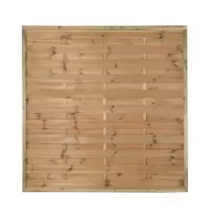 image of Forest Garden Pressure Treated Horizontal Hit & Miss Fence Panel - 1800 x 1800mm - 6 x 6ft - Pack of 4