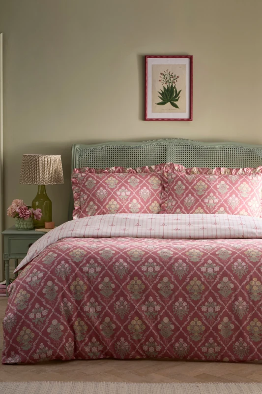 Image of Appletree Aurelia Cotton Duvet Cover Bedding Set Pink