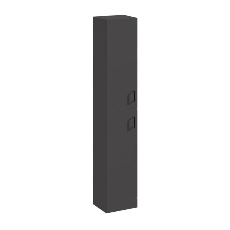 Image of Balterley Bathroom 2 Door Tall Storage Unit Cabinet - 350 x 300mm, Dark Grey Dark Grey Unisex