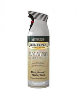 image of Rust-Oleum Titanium Silver Universal Metal And All-Surface Spray Paint - Titanium Silver 400Ml