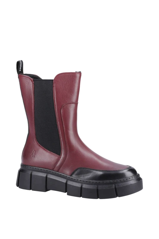Image of Hush Puppies Womens 'Fleur' Ankle Boots in Dark Red Size: 3 Dark Red Female 3