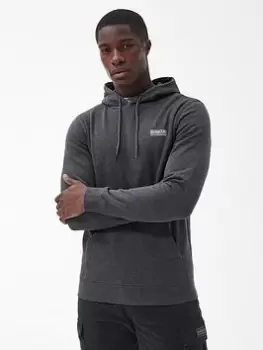 Image of Barbour International Small Logo Overhead Hoodie - Dark Grey, Size S, Men