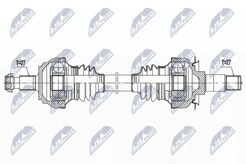 Image of NTY NPW-ME-156 Drive shaft 9-Speed Automatic Transmission, Rear Axle Right Drive Shaft (13)