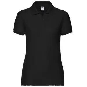 Image of Fruit Of The Loom Womens Lady-Fit 65/35 Short Sleeve Polo Shirt (XL) (Black)