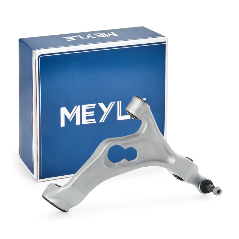 Image of MEYLE 116 050 0096/S Suspension arm Control Arm, Aluminium, Original Quality, Lower, with rubber mount, with fastening/mounting material Aluminium Tra
