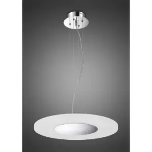 Image of Notte 28W LED pendant light round 3000K, 1800lm, polished chrome/frosted acrylic