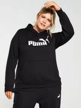 image of Puma Curve Essentials Logo Hoodie - Black, Size Xxl, Women