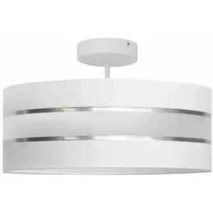 image of Helam Helen Cylindrical Ceiling Light White, Silver 40cm