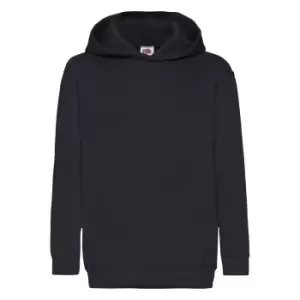 Image of Fruit Of The Loom Childrens Unisex Hooded Sweatshirt / Hoodie (5-6) (Deep Navy)