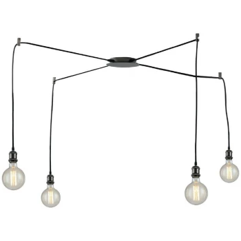 Image of Fan Europe Lighting - Fan Europe GROOVE 4 Light Cluster Pendant Ceiling Light Black 250cm