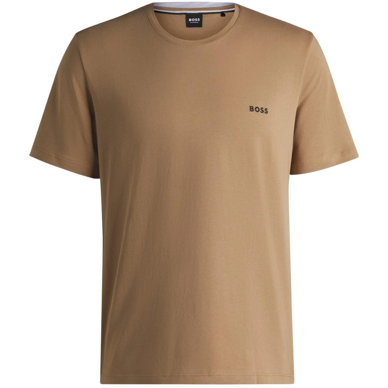 Image of Boss Mens MixMatch Premium Cotton T-Shirt Beige 260 male S