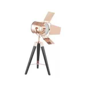 Image of Copper and Black Tripod Table Lamp
