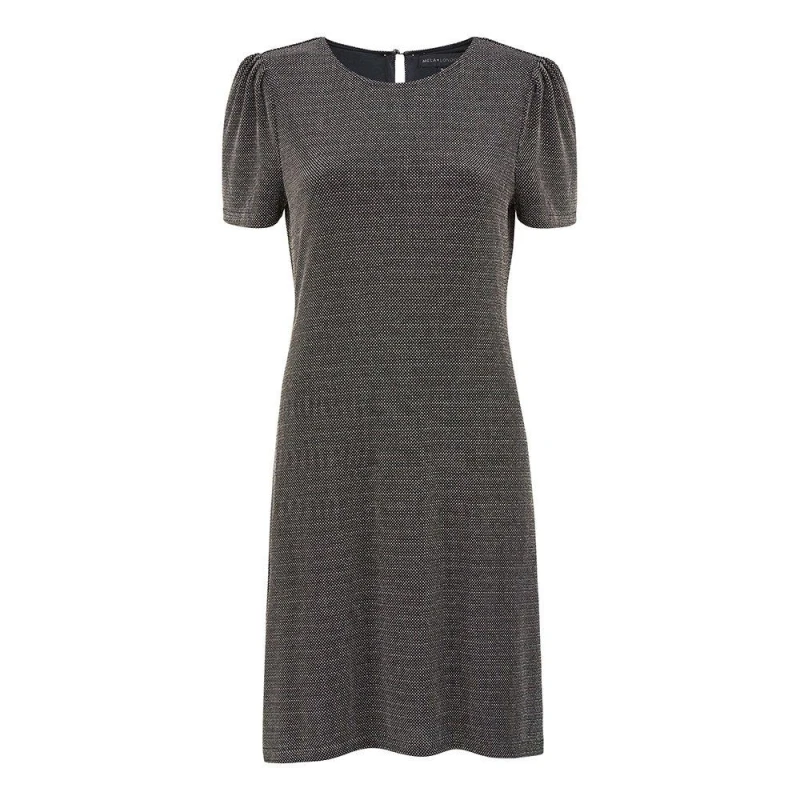 Image of Mela London Mela London Black Metallic Stretch Tunic Black 8