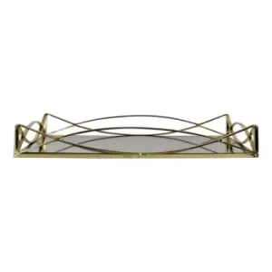 Image of Gold Metal Mirrored Display Tray 35x20cm.