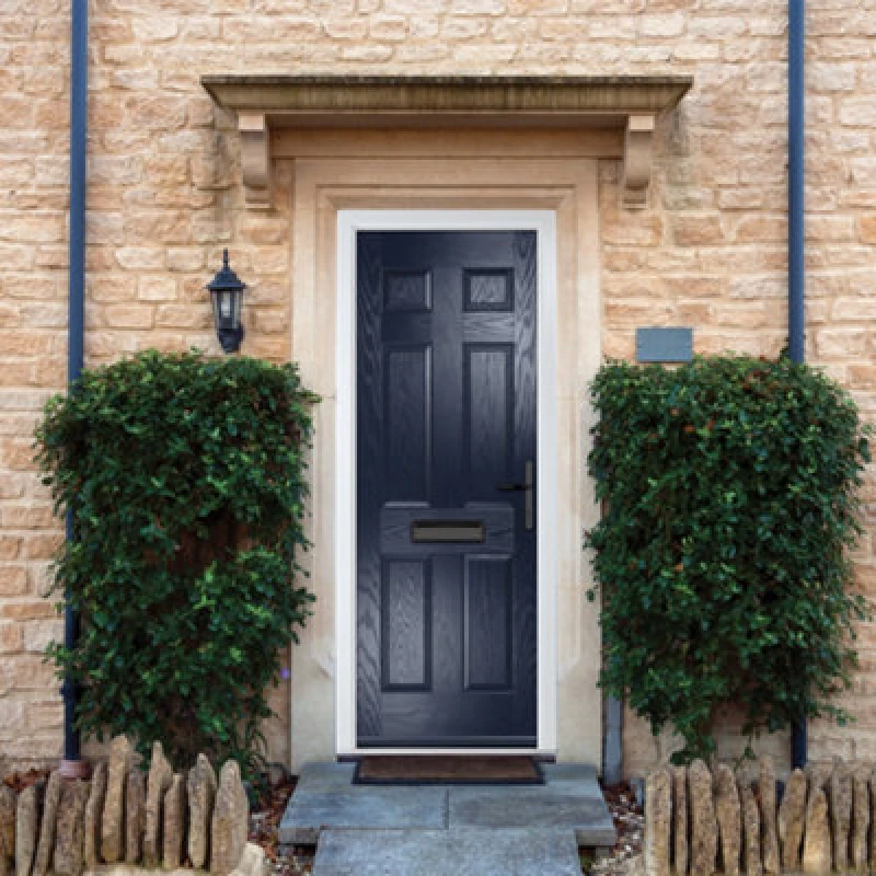 Image of Lacerta Composite Door Muirfield Solid Blue 920mm X 2090mm Open In Left Hand No Glass 10 Year Guarantee - Free Delivery & Smart Lock
