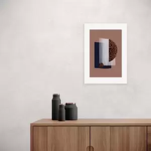 Image of East End Prints Water Colour Shapes Red Print Brown/Blue