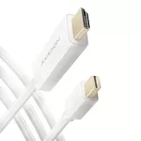 Image of AXAGON RVDM-HI14C2W Mini DP to HDMI 1.4 cable 1.8m 4K30Hz WHITE