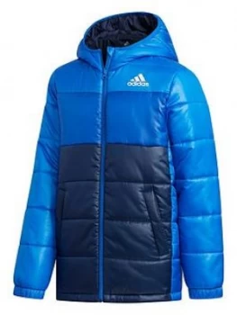 Image of Boys, adidas Youth Synthetic Jacket - Navy/White, Size 2-3 Years