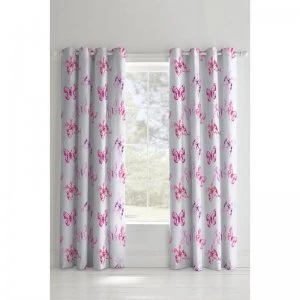 Image of Butterfly Lined Pink Curtains