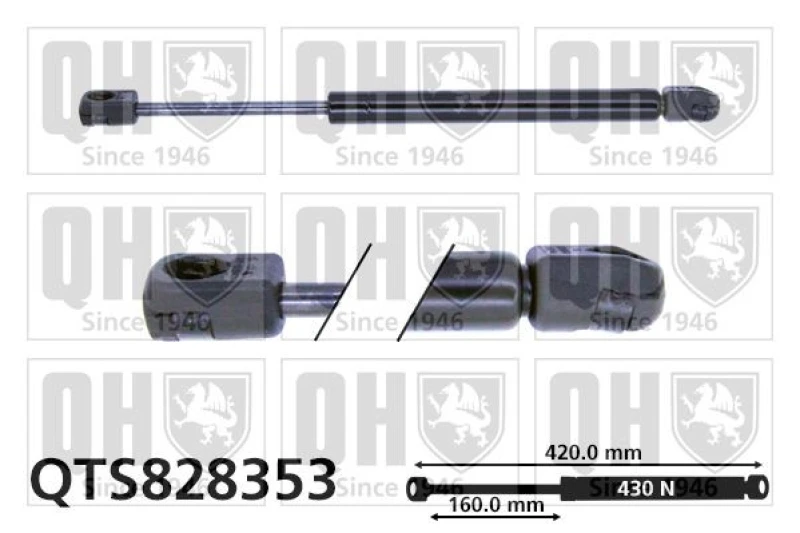 Image of QUINTON HAZELL Tailgate strut QUINTON HAZELL QTS828353