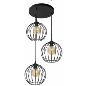 image of Helam Mercure Cluster Pendant Ceiling Light Black 40cm