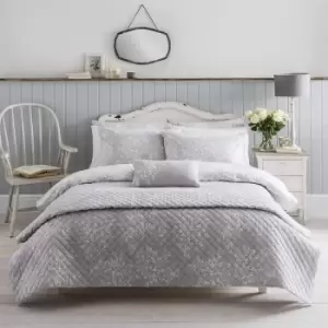 Image of Cath Kidston Washed Rose Grey Floral Duvet Cover Set Super King Duvet Cover