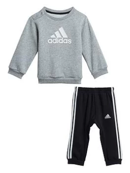 Image of Adidas Infants Unisex Badge Of Sport Crew & Jog Pant Set