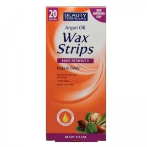 image of Beauty Formulas Argan Oil Leg & Body 20 Wax Strips