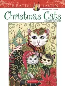 image of Creative Haven Christmas Cats Coloring Book