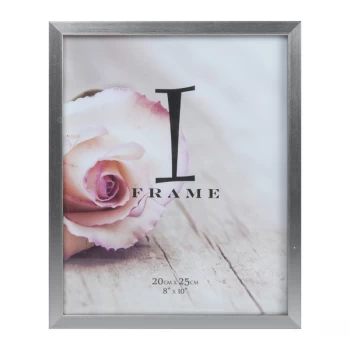 image of 8" x 10" - iFrame Brushed Pewter Effect Photo Frame