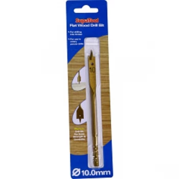 Image of SupaTool Titanium Coated Flat Wood Drill Bits 10mm