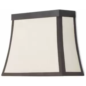 image of 05-leds C4 - Fancy wall lamp, brown steel and beige cotton lampshade