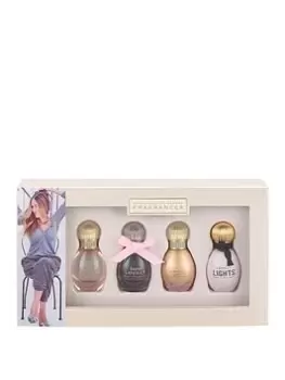 image of Sarah Jessica Parker Gift Set 5ml Born Lovely Eau de Parfum + 5ml Lovely Eau de Parfum + 5ml Lovely You Eau de Parfum + 5ml Lovely Lights Eau de Parfu