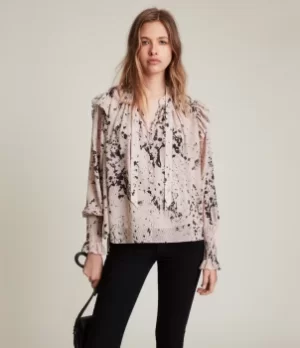 Image of AllSaints Womens Lara Portland Shirt, Pink, Size: 12