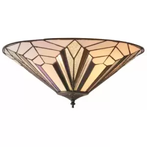 Image of Ceiling lamp 2 bulbs Astoria, glass and metal