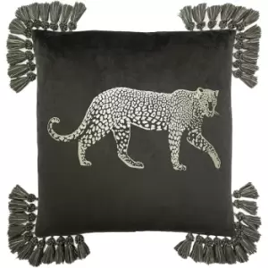 Image of Paoletti Roscoe Cushion Cover (One Size) (Grey)