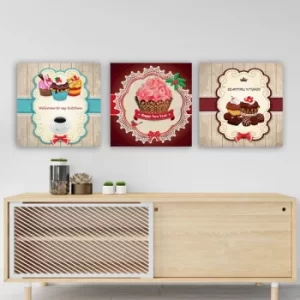 Image of 3P19921247 Multicolor Decorative Canvas Painting (3 Pieces)