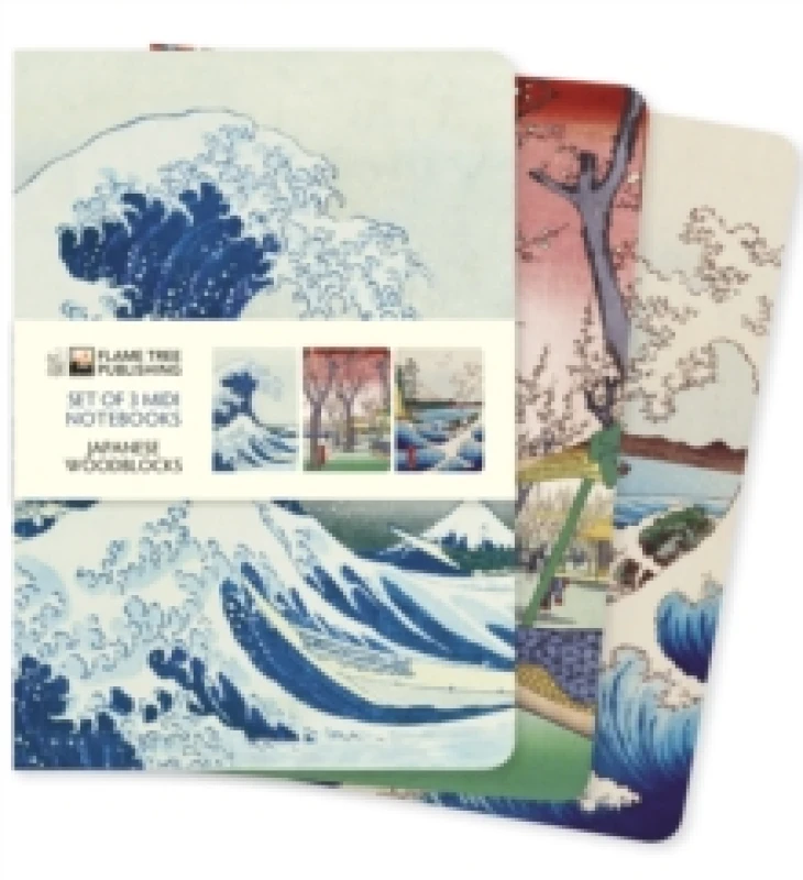 Image of Japanese Woodblocks Set of 3 Midi Notebooks Notebook / blank book