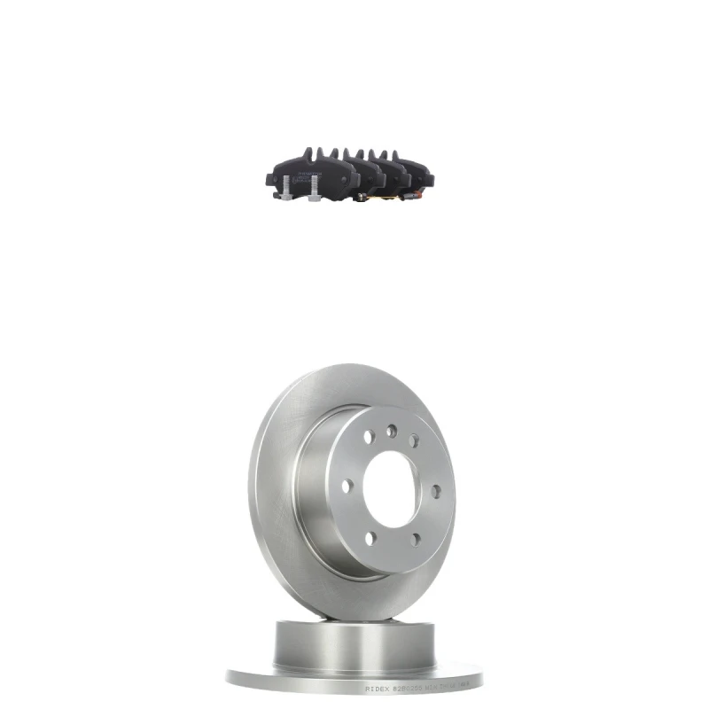 Image of RIDEX 3405B3519 Brake disc and pads set Brake Disc Type: Solid, incl. wear warning contact, with anti-squeak plate Brake Set,disc brakes (3405)