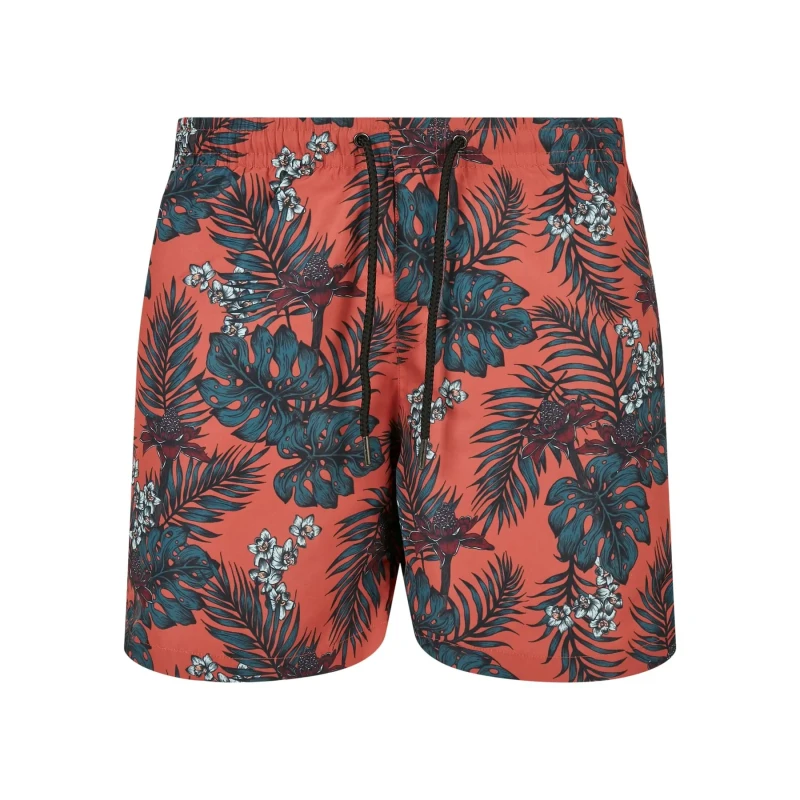 Image of Urban Classics Swim shorts with pattern Urban Classics Orange Male S